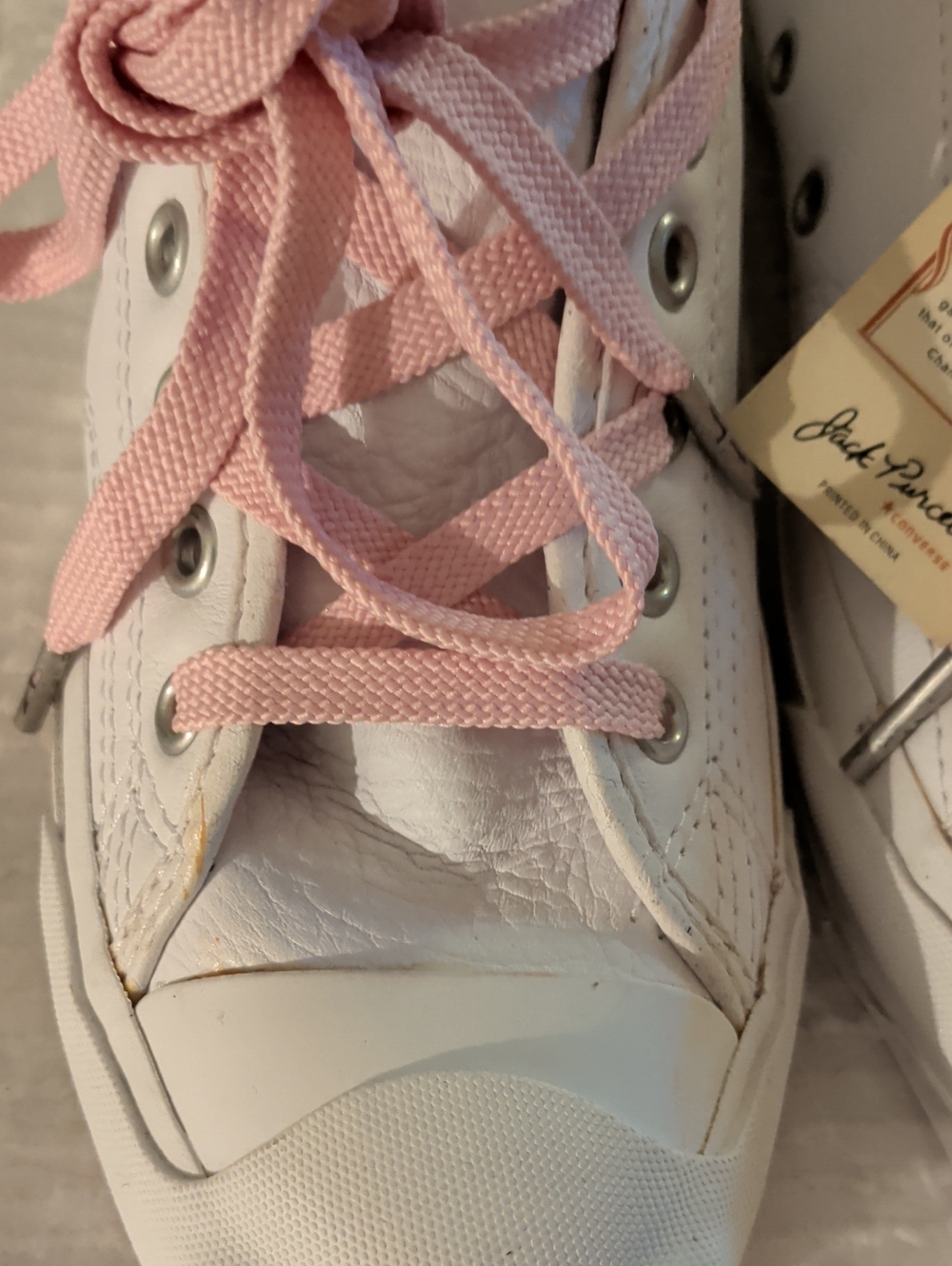 Converse Jack Purcell Low Top Sneakers - White Pink - Picture 4 of 16